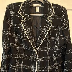 Black & White dressy Vintage blazer with lace trim from The Dress Barn